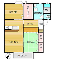 向日葵館 2LDKの間取図画像
