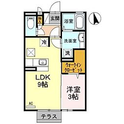 モナリエ大泉 1LDKの間取図画像