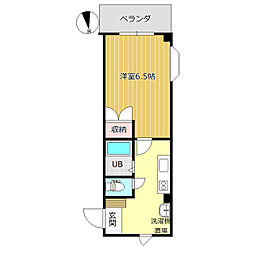 タウンズ大町 1Kの間取図画像