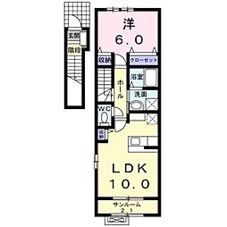 カーサレジーナ2 1LDKの間取図画像
