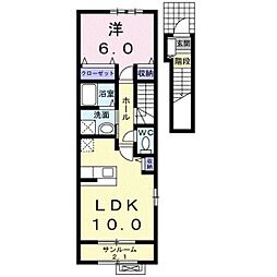 イーストスプリング 1LDKの間取図画像