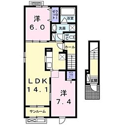 グランティーナ 2LDKの間取図画像
