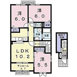 風雅 3LDKの間取図画像