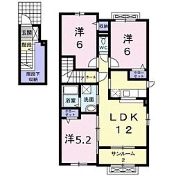 リブレ常盤台A 3LDKの間取図画像