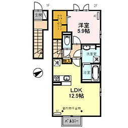 D-room千原崎 1LDKの間取図画像