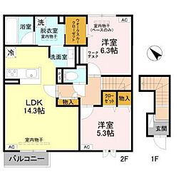 グラン クレール 2LDKの間取図画像