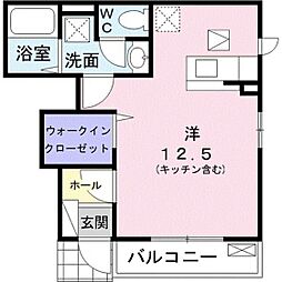 グレイシャス ワンルームの間取図画像