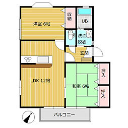 秋桜館 2LDKの間取図画像