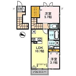 グランスクエア 2LDKの間取図画像
