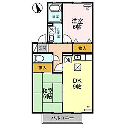 ヴァンプレミール 2DKの間取図画像