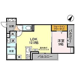 D-Grande弥生 1LDKの間取図画像