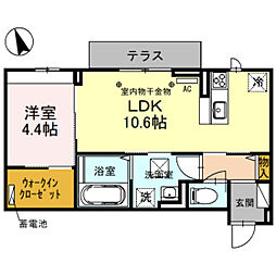 イルグランフルール 1LDKの間取図画像