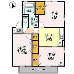 ラ・デファンス 3DKの間取図画像