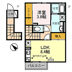 エスタシオンJ 1LDKの間取図画像