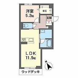 アンビエラ中川 1LDKの間取図画像