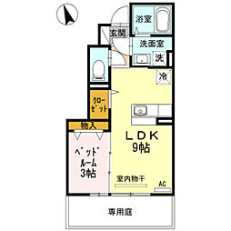 ラヴェリータ 1LDKの間取図画像