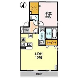 セジュール宝A 1LDKの間取図画像