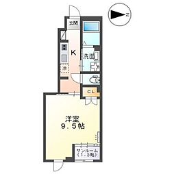 ボナール・ディアコート 1Kの間取図画像