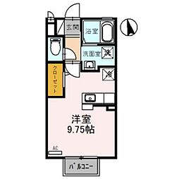 ティアモ ワンルームの間取図画像
