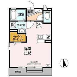 D-Room下黒田 ワンルームの間取図画像