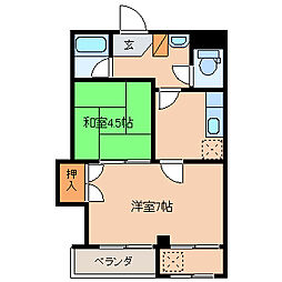 グランディールJ 2Kの間取図画像