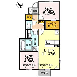 アコアカット 2LDKの間取図画像