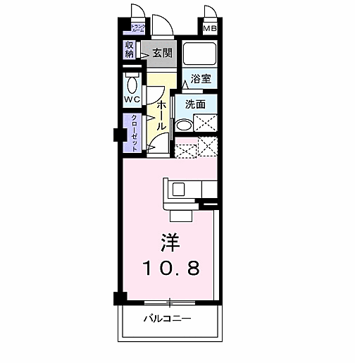 セレーノ・Ｂ 205｜鳥取県米子市車尾南1丁目(賃貸マンション1R・2階・31.01㎡)の写真 その2