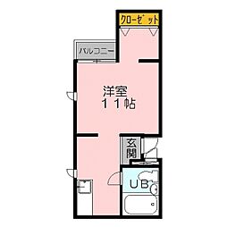 メゾンドサフラン ワンルームの間取図画像
