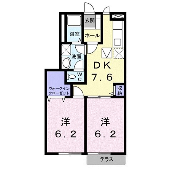 サンライト・パレス 103｜鳥取県米子市皆生5丁目(賃貸アパート2DK・1階・47.07㎡)の写真 その2