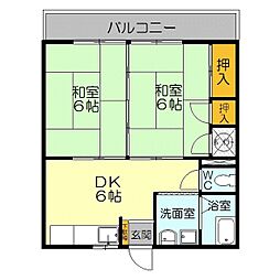 コーポ・スミ 2DKの間取図画像