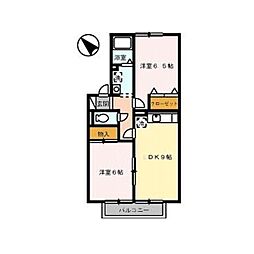 エイトタイム3A 2DKの間取図画像