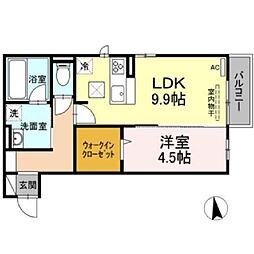 リカーム／オクト　オクト 1階1LDKの間取り