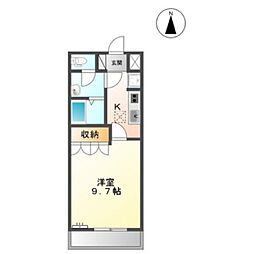 ピュアラＫ 1階1Kの間取り