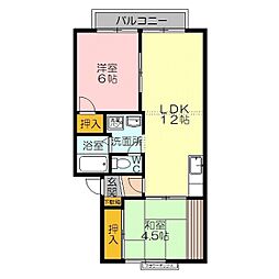 ヒロハイム 2LDKの間取図画像