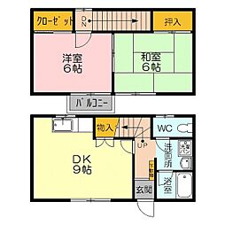 ハイツフォーリア 2DKの間取図画像