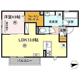 さくら 2階1LDKの間取り