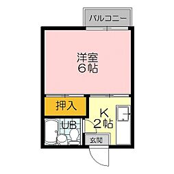 サンセール愛宕 1Kの間取図画像