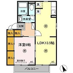 ルミエールみなみ 1LDKの間取図画像