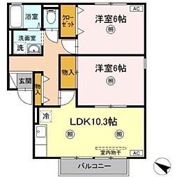コート・デ・ボナールB 2LDKの間取図画像