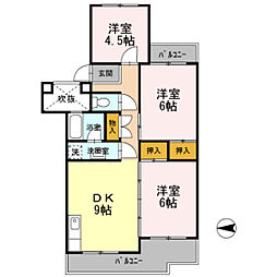 フジパレス米子 3DKの間取図画像