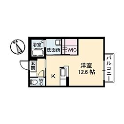ドエル・K ワンルームの間取図画像