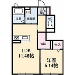 シャーメゾンエスト 1LDKの間取図画像