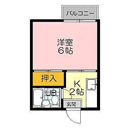 サンセール愛宕 1Kの間取図画像