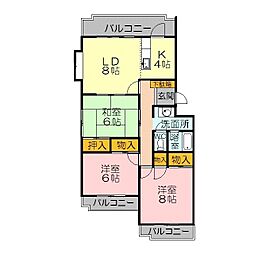 大東マンション 3LDKの間取図画像