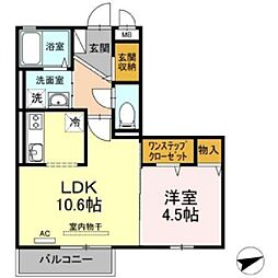 シェルシェ 1LDKの間取図画像