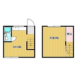 ツインハウス高雄 1DKの間取図画像