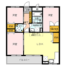 サザンウインド 3LDKの間取図画像