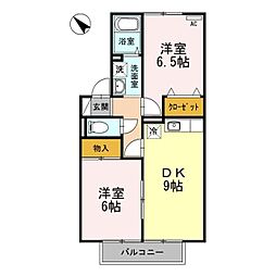 エイトタイム3B 2DKの間取図画像