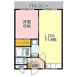 エクセレックアピオン 1LDKの間取図画像