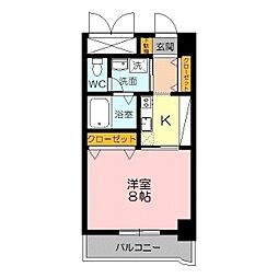 セントラルヒルズMJ 1Kの間取図画像